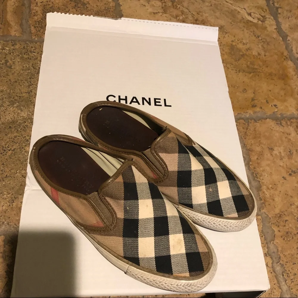 BURBERRY Nova Check Plaid Slip On Sneaker 38 - Picture 2 of 6